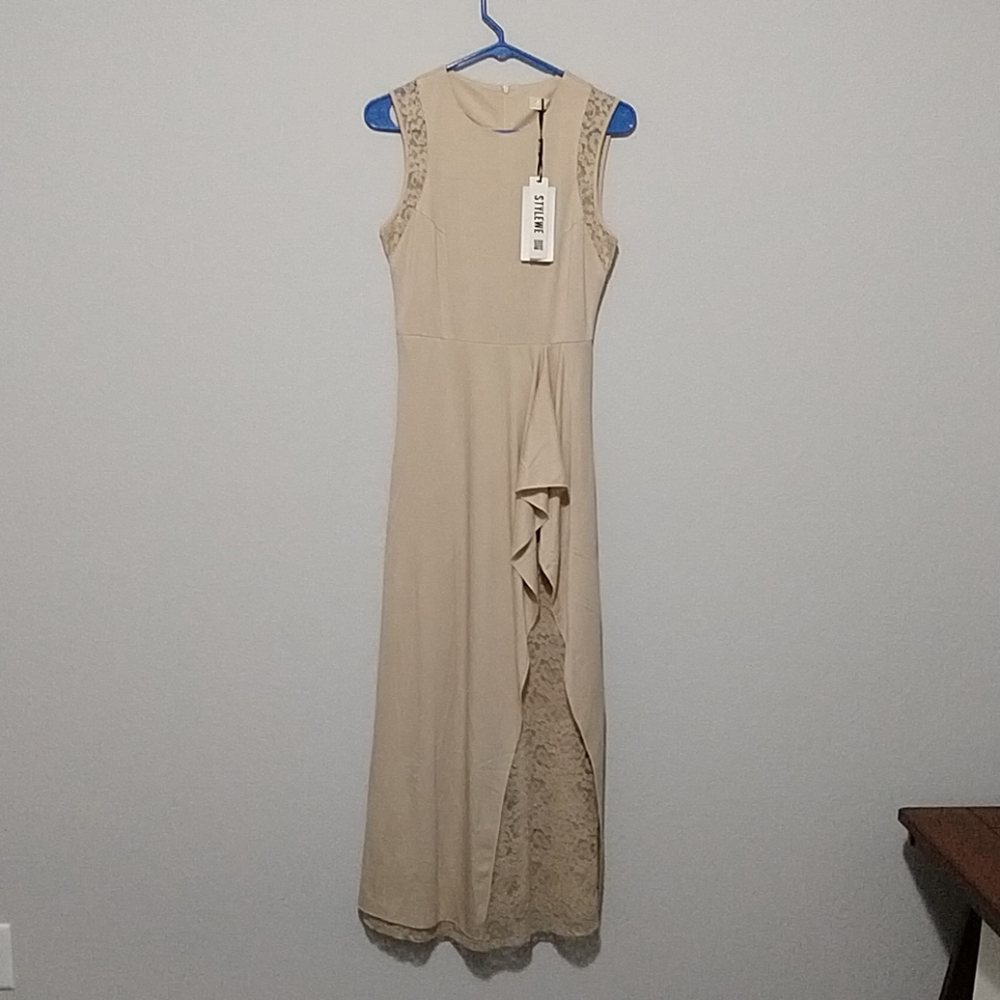 Long dress apricot color